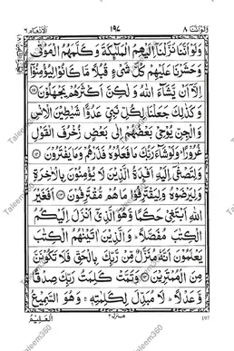 Holy Quran Para 8 PDF - Wa Lau Annana