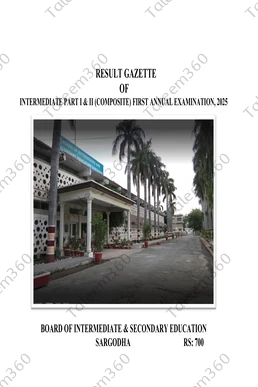 BISE Sargodha Board 2nd Year Result Gazette 2025 PDF