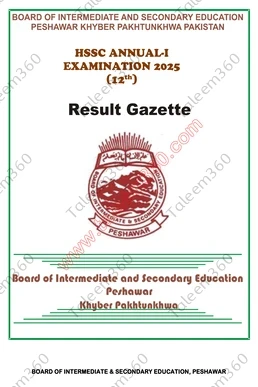 BISE Peshawar Board 12th Class Result Gazette 2025 PDF