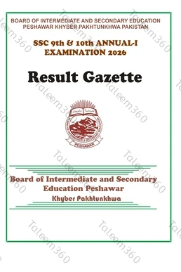 BISE Peshawar 9th Class Result Gazette 2026 PDF - SSC Part 1