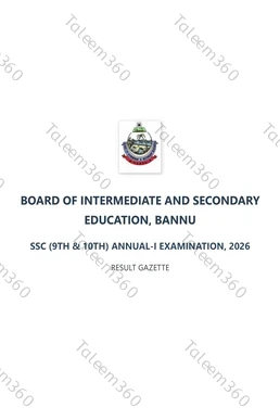 10th Class Result Gazette 2026 Bannu Board PDF Download