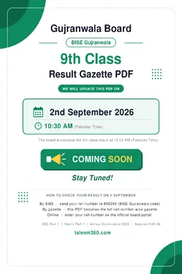 9th Class Result Gazette 2026 Gujranwala Board PDF (BISE GRW)
