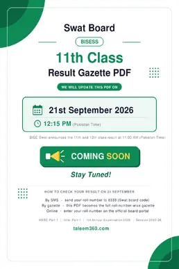 BISE Swat 11th Class Result Gazette 2026 PDF - HSSC Part 1