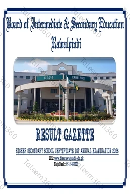 12th Class Result 2026 Gazette PDF - BISE Rawalpindi Board
