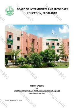 Faisalabad Board 12th Class Result Gazette 2026 PDF (BISE FSD)