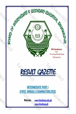 BISE Bahawalpur 11th Class Result Gazette 2026 PDF - BWP Board